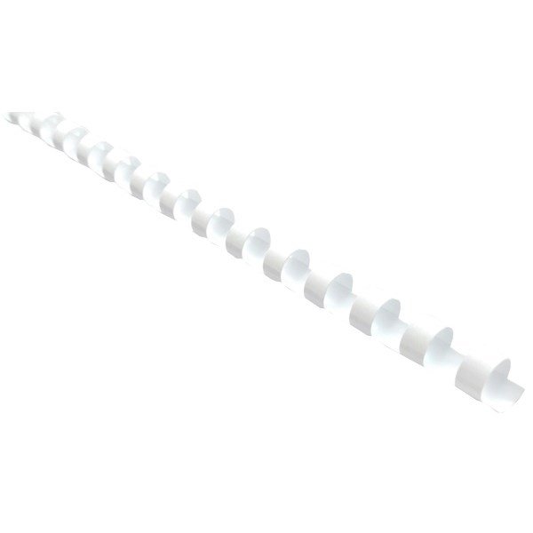 Icon 25mm Plastic Binding Coil White - 50 Pack