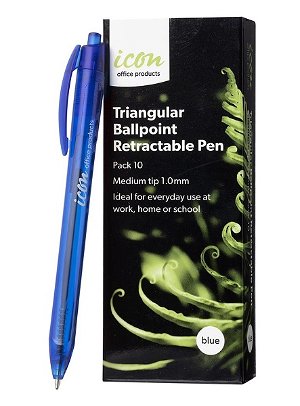 Icon Blue Triangular Retractable Ballpoint Pen