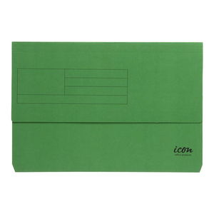 Icon Foolscap Card Document Wallet - Green