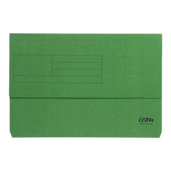 Icon Foolscap Card Document Wallet - Green