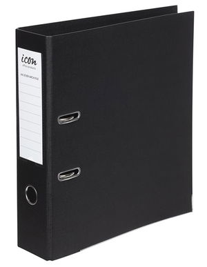 Icon Linen A4 Lever Arch File - Black