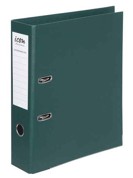 Icon Linen A4 Lever Arch File - Forest Green