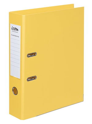 Icon Linen Foolscap Lever Arch File - Yellow