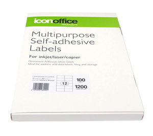 Icon 105 x 49.5mm Multipurpose Self-Adhesive White Labels - 1200 Pack