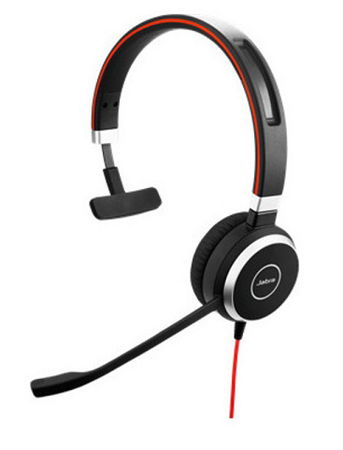 Jabra Evolve 40 UC USB-C & 3.5mm Overhead Wired Mono Headset