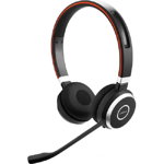Jabra Evolve 65 SE UC On-Ear Stereo Headset with Noise Cancelling and Charging Stand - Black