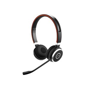 Jabra Evolve 65+ UC Bluetooth Over The Head Wireless Stereo Headset with Charging Stand