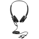 Jabra Engage 40 USB-C/USB-A MS Overhead Wired Stereo Headset with Noise Isolation - Black