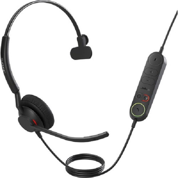 Jabra Engage 40 USB-A UC On-ear Headband Wired Mono Headset with Noise Isolation - Black