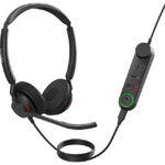 Jabra Engage 50 II USB-A UC On-ear Wired Stereo Headset with Jabra Safetone 2.0 - Black