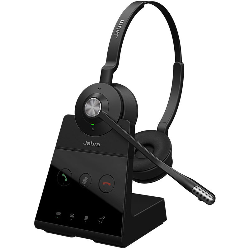 Jabra Engage 65 SE DECT On-Ear Wireless Stereo Headset with Noise Cancelling and Charging Stand