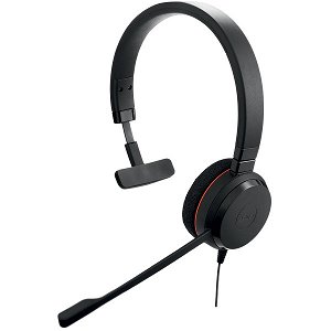 Jabra Evolve 20SE UC USB-A On-Ear Wired Mono Headset with Leatherette Ear Cushions