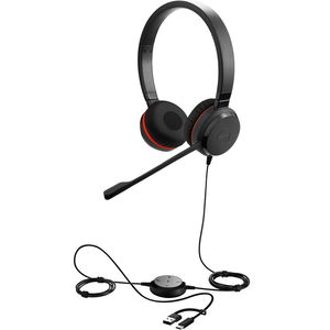 Jabra Evolve 30 II USB-C/USB-A Wired Stereo Headset - Certified for MS Teams