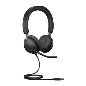 Jabra Evolve2 40 UC USB-A On Ear Wired Stereo Headset with Noise Cancelling