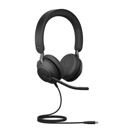 Jabra Evolve2 40 MS USB-C Over the Head Wired Stereo Headset with Noise Cancelling - Optimised for Microsoft Business Applications