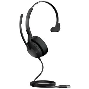 Jabra Evolve2 50 USB-A Bluetooth Overhead Wired Mono Headset with Noise Cancelling - Optimised for UC