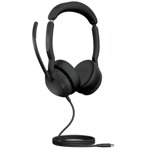 Jabra Evolve2 50 USB-C Bluetooth Overhead Wired Stereo Headset with Noise Cancelling - Optimised for UC