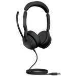 Jabra Evolve2 50 USB-A Bluetooth Overhead Wired Stereo Headset with Noise Cancelling - Optimised for UC