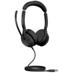 Jabra Evolve2 50 USB-A Bluetooth Overhead Wired Stereo Headset with Noise Cancelling - Certified for MS Teams