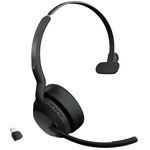 Jabra Evolve2 55 USB-C Bluetooth Overhead Wireless Mono Headset with Noise Cancelling - Certified for MS Teams