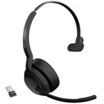 Jabra Evolve2 55 USB-A Bluetooth Overhead Wireless Mono Headset with Noise Cancelling - Certified for MS Teams