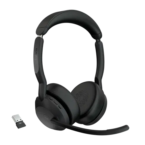 Jabra Evolve2 55 USB-A Bluetooth Overhead Wireless Stereo Headset with Noise Cancelling - Certified for MS Teams