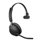 Jabra Evolve2 65 Link380a MS USB-A Bluetooth Over the Head Wireless Mono Headset - Black - Optimised for Microsoft Business Applications