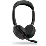 Jabra Evolve2 65 Flex MS USB Bluetooth On-Ear Wireless Stereo Headset with Noise Cancelling and USB-A Dongle
