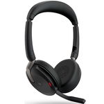 Jabra Evolve2 65 Flex MS USB Bluetooth On-Ear Wireless Stereo Headset with Noise Cancelling, USB-C Dongle and Charging Stand