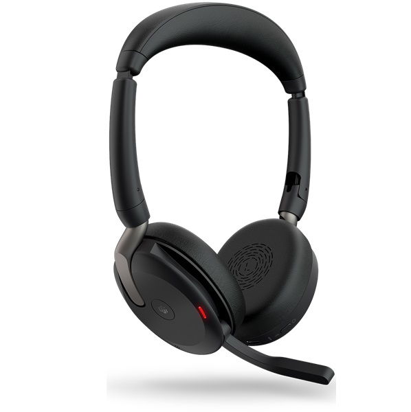 Jabra Evolve2 65 Flex MS USB Bluetooth On-Ear Wireless Stereo Headset with Noise Cancelling and USB-C Dongle