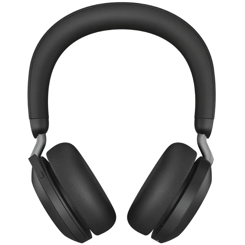 Jabra Evolve2 75 Bluetooth Overhead Wireless Stereo Headset with Noise Cancelling, USB-A Dongle and Charging Stand - Black, Optimised for UC