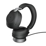 Jabra Evolve2 85 Link380a UC USB-A 3.5mm Bluetooth Over the Ear Wireless Stereo Headset with Charging Stand - Black