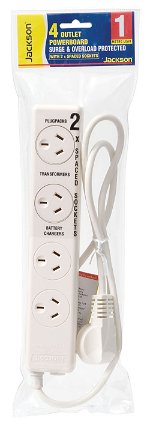 Jackson 4 Outlet Protected Power Board with 2 Double Spaced Ports