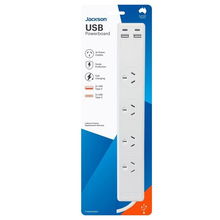 view Jackson 4-Way Surge Protected Powerboard with 2x USB-A & 2x USB-C