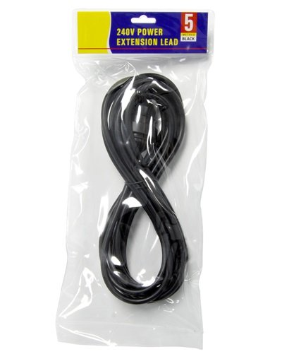 Jackson 5M Power Extension Lead Supplied in Retail Packaging - Black