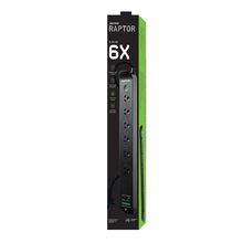 view Jackson 6-Way Raptor Surge Protected Power Board with USB Ports - Black