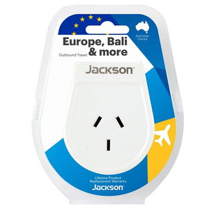 Jackson Outbound Slim Travel Adaptor - EU & Bali