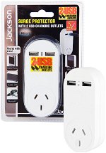 Jackson Single Surge Power Plug with 2 x USB Charging Outlets
