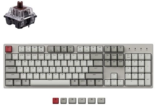 Keychron C2-K3Z 100% Brown Switch Wired Mechanical Keyboard - Retro