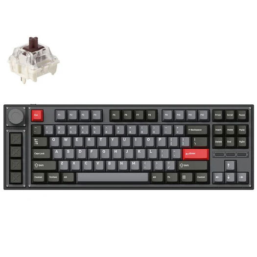 Keychron Lemokey L3 80% Brown Switch Wireless Mechanical Keyboard with Knob - Carbon Black