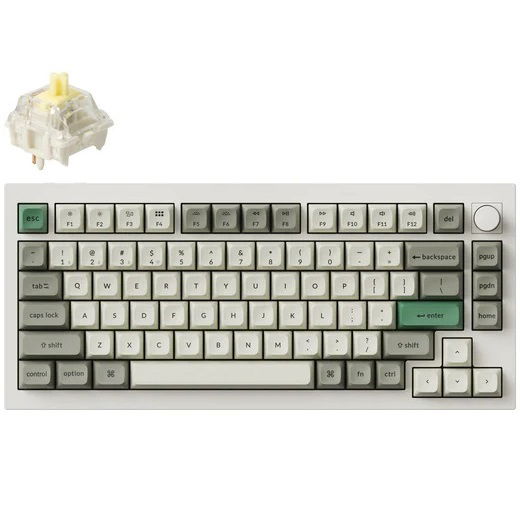 Keychron Q1 Max 75% Banana Switch RGB Wireless Mechanical Keyboard with Knob - Shell White