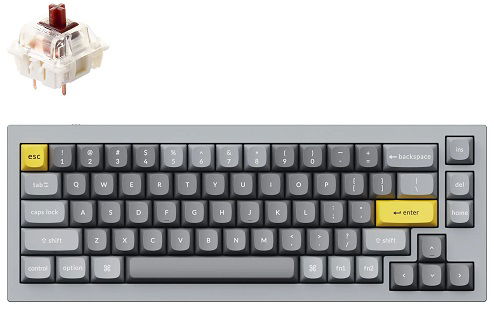 Keychron Q2-D3 65% Brown Switch RGB Wired Mechanical Keyboard - Silver Grey