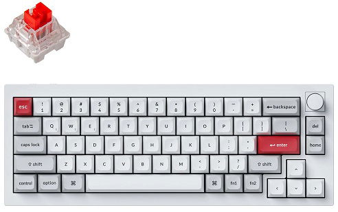 Keychron Q2PP1 65 Red Switch Wireless Keyboard White Elive NZ