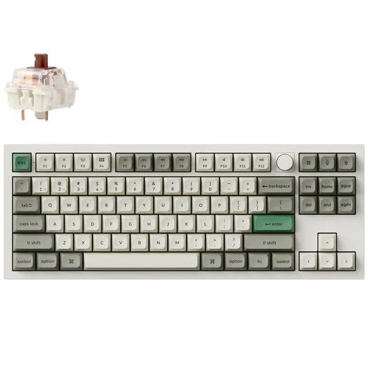 Keychron Q3 Max 80% Brown Switch RGB Wireless Mechanical Keyboard with Knob - Shell White