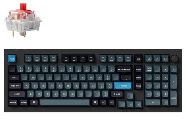 Keychron Q5P-M1 96% Red Switch RGB Wireless Mechanical Keyboard With Knob - Carbon Black