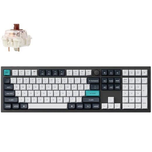 Keychron Q6 Max 100% Brown Switch RGB Wireless Mechanical Keyboard with Knob - Carbon Black