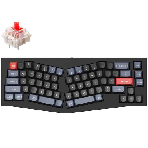 Keychron Q8 65% Red Switch Wired Mechanical Keyboard - Carbon Black