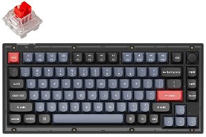 Keychron V1-C1 75% Red Switch RGB Wired Mechanical Keyboard - Frosted Black