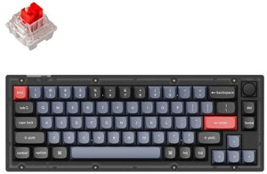 Keychron V2-C1 65% Red Switch RGB Wired Mechanical Keyboard With Knob - Frosted Black