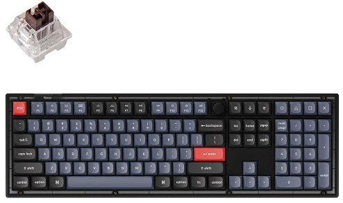 Keychron V6-C3 100% Brown Switch RGB Wired Mechanical Keyboard With Knob - Frosted Black